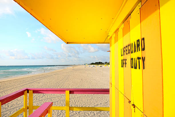 istock lifeguard hut on the beach at sunrise 155429182