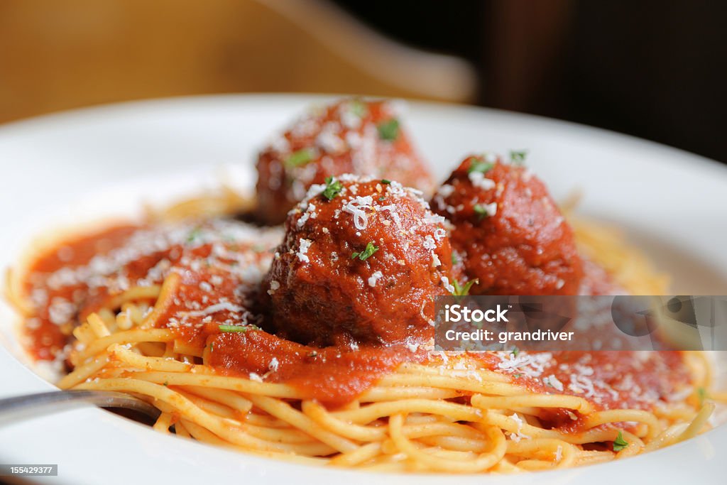 Spaghetti and Meatballs Spaghetti Stock Photo