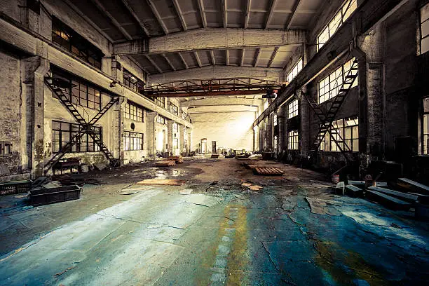 Photo of Interior of a Abandoned Factory