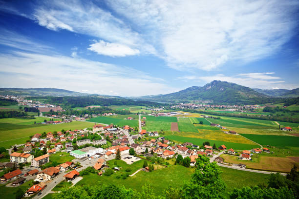 Gruyeres nearby stock photo