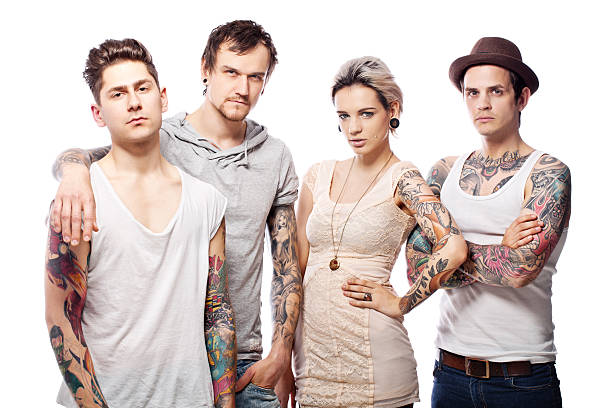 istock Young group of tattooed adults 155429727