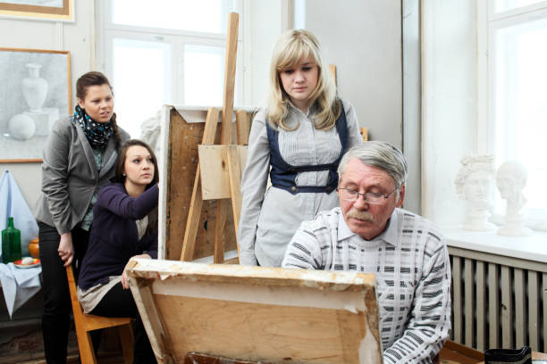 istock Young artists painting workshop 155429731
