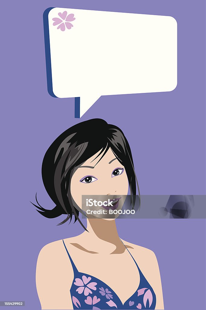 Kobieta rozmawiać - Grafika wektorowa royalty-free (Brązowe włosy)