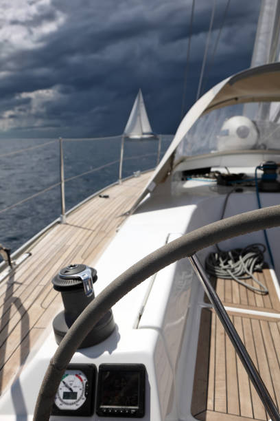 Ropes and Rigging on a sail yacht, The Netherlands