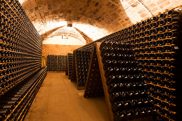 ワインセラー - wine cellar basement wine bottle ストックフォトと画像