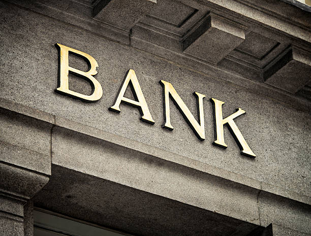 istock Old Fashioned Bank Sign 155430254