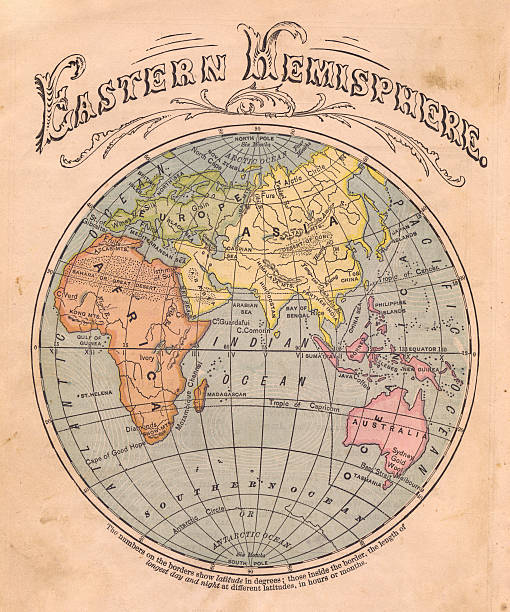 istock Old, Color Map of the Eastern Hemisphere, From 1867 155430299