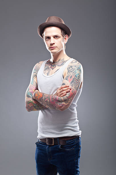 istock Portrait of a tattooed man 155430670