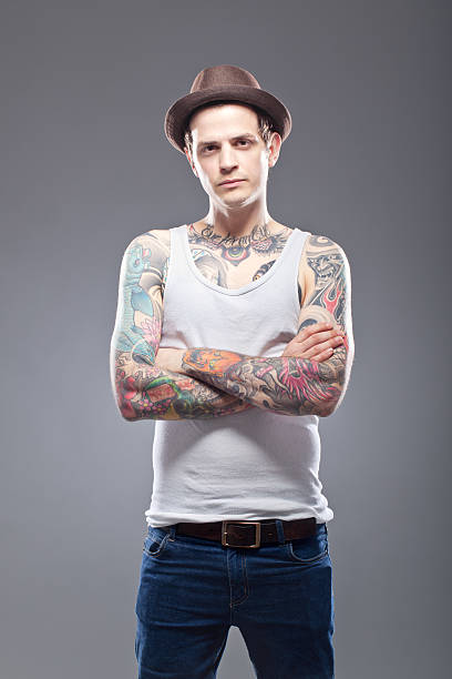 istock Portrait of a tattooed man 155430673