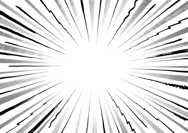 Black and white comic book action explosion starburst Black and white comic exploding rays of light fun comic book action zoom blast explosion vector illustration background action anime movies stock illustrations