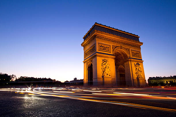 istock Arc de Triomphe in Paris in France at dusk 155431047