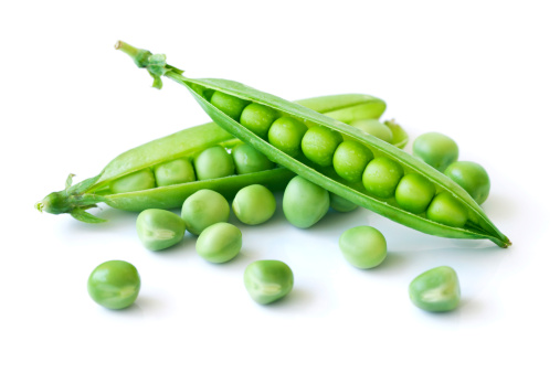 Fresh green pea isolated on white