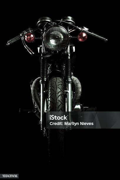Cafe Racer Bike Stock Photo - Download Image Now - Motorcycle, Front View,  Black Background - iStock