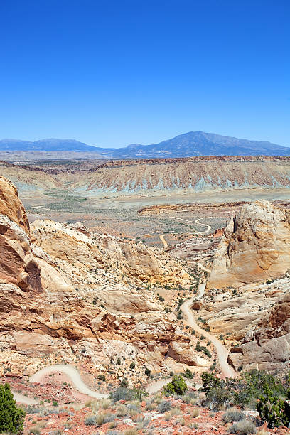 utah viaggio paesaggio - sonoran desert desert badlands mesa foto e immagini stock