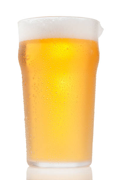 istock Glass of Light Beer  with foam 155431868