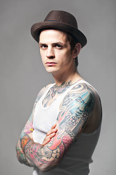 istock Portrait of a tattooed man 155432054