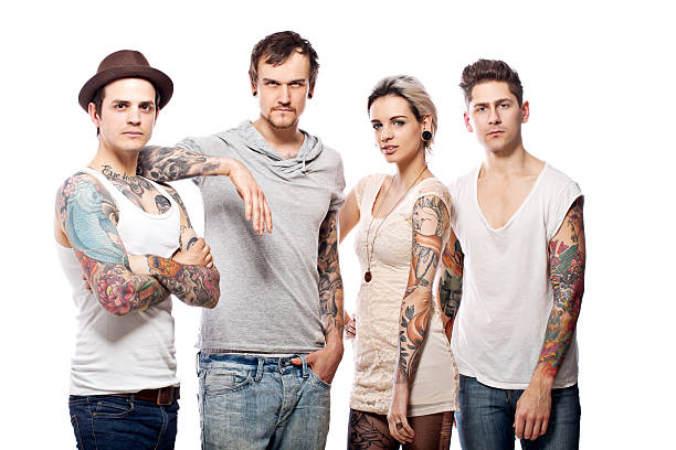 Young group of tattooed adults