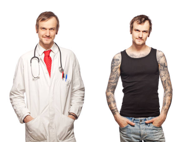 Portrait of a tattooed doctor