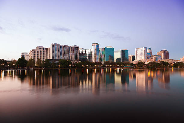 istock Orlando Skyline at Sunrise seen from Lake Eola 155432569