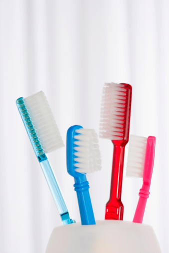 Toothbrushes in Holder
