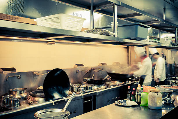 istock motion chefs  of a restaurant kitchen 155433602