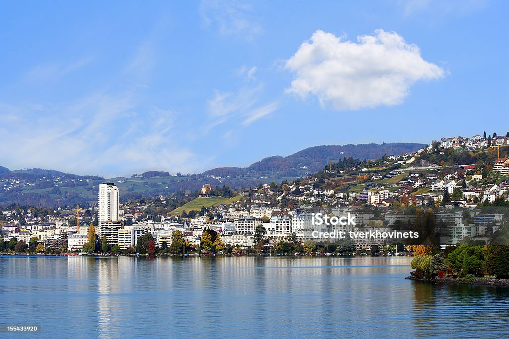 The sea cost of Montreux Sunny weather at the sea cost of Montraux, Switzerland Montreux Stock Photo
