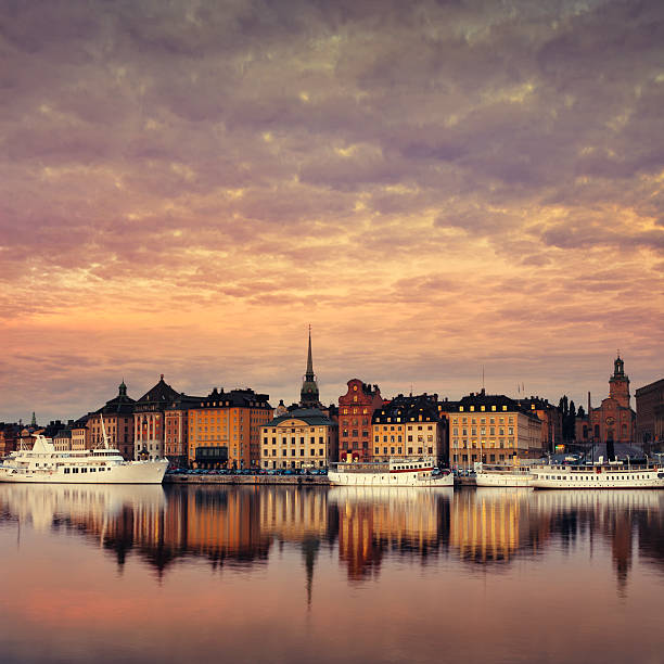 The old town in Stockholm on a summer morning.