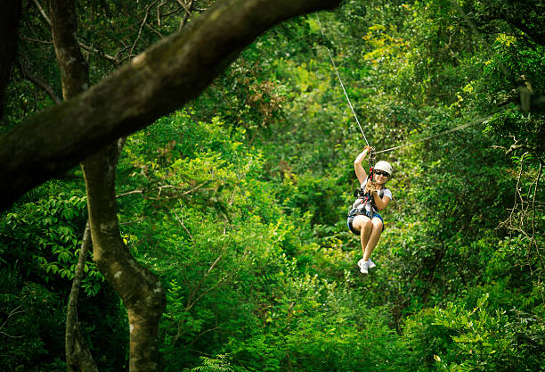 istock woman during a Canopy Tour Costa Rica 155437290
