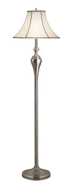 Photo of Plain simple floor lamp on white background