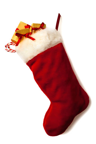 istock Christmas Stocking and Garland 155437594