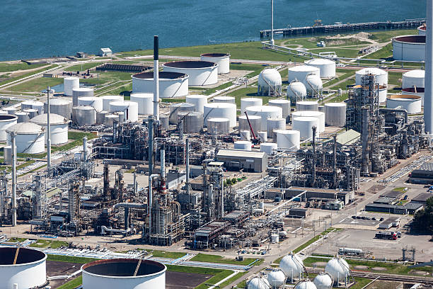 istock Petrochemical industry aerial 155437692