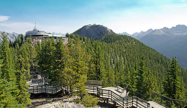 гора салфер гондола смотровая - banff gondola стоковые фото и изображения