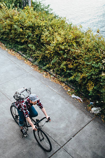 istock Bike Rider Overhead 155437742