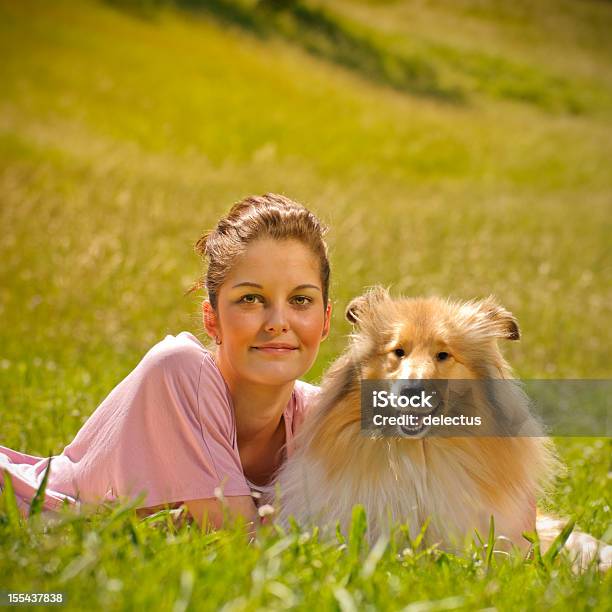 Young Woman With Collie Stock Photo - Download Image Now - 20-24 Years, 20-29 Years, Adult