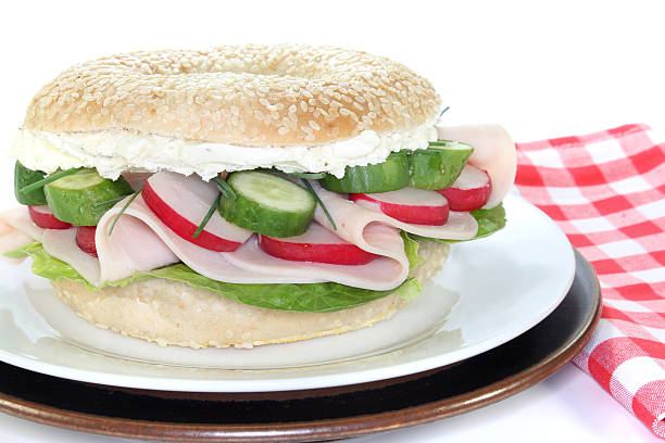 Bagel with turkey breast