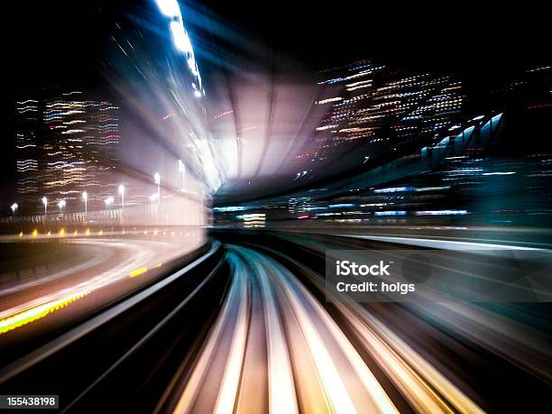 Tokyo Transit System Line Long Exposure Shot Iphone 4s Mobilestock Stock Photo - Download Image Now