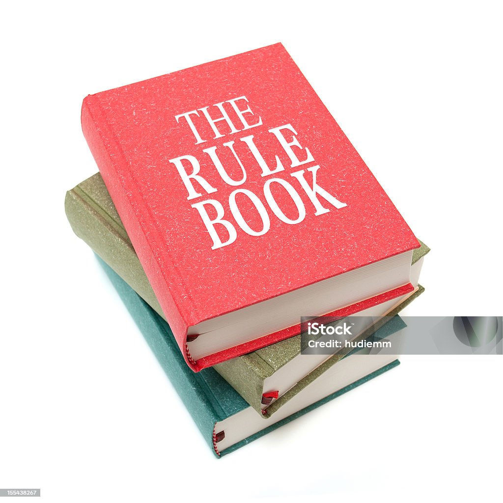 La regla de libros aislado sobre fondo blanco - Foto de stock de Manual de instrucción libre de derechos