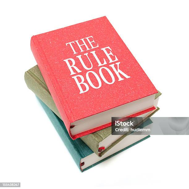 La Regla De Libros Aislado Sobre Fondo Blanco Foto de stock y más banco de imágenes de Manual de instrucción - Manual de instrucción, Libro, Apilar