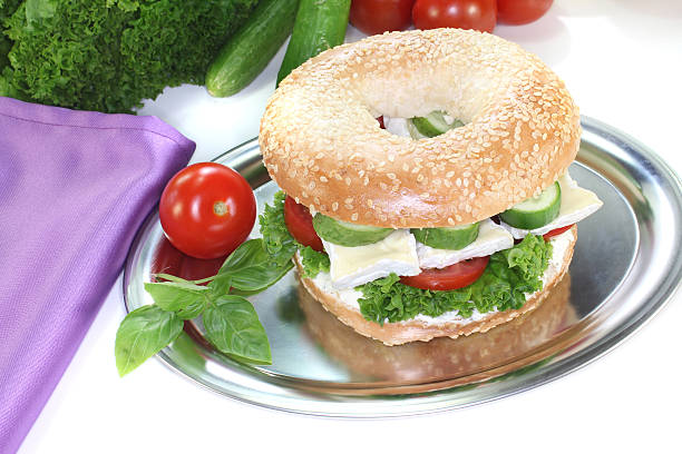 istock Bagel with Camembert cheese 155438505