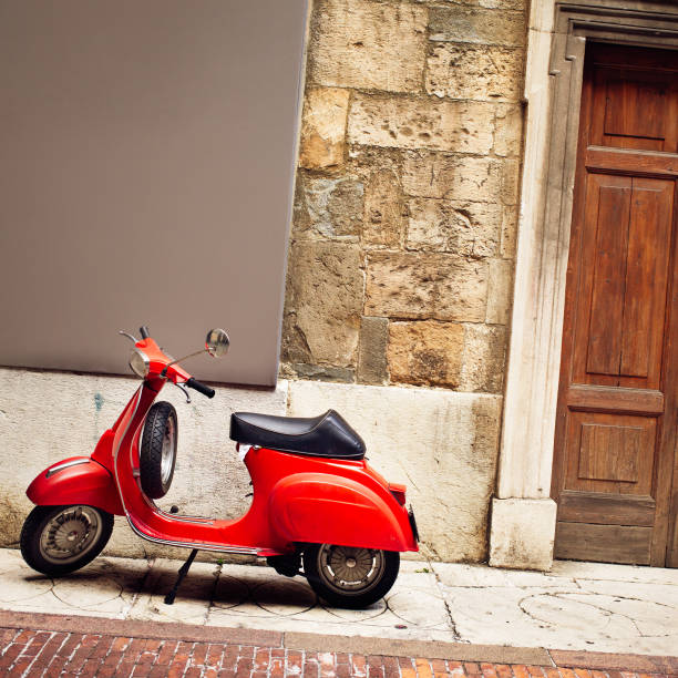 istock Italian Vintage red Scooter 155439159