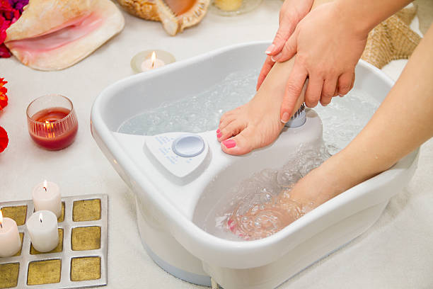 Water Massage Female Feet stock photo