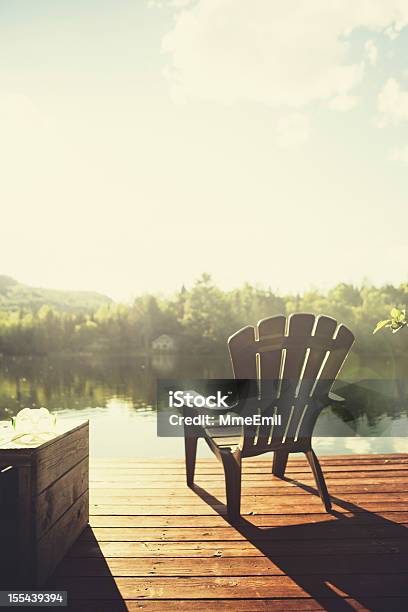 Chalet Style Stock Photo - Download Image Now - Lake, Pier, Chair