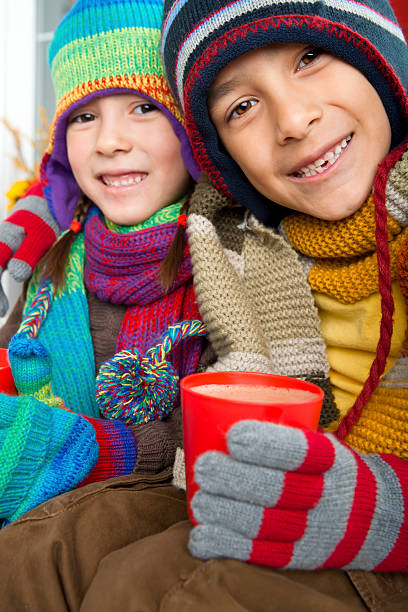 istock Autumn- Sibling drinking hot chocolate 155439772