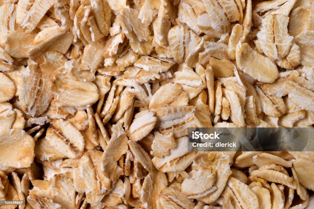 Fundo de alimentos secos Flocos de farinha de aveia - Royalty-free Comida Foto de stock