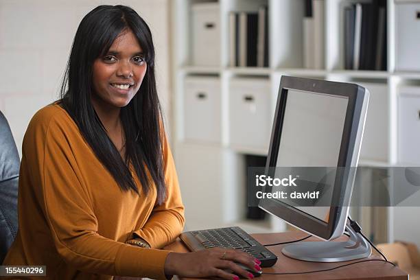 Happy Aboriginal Woman At Work Stock Photo - Download Image Now - Aboriginal Peoples - Australia, Office, Australia