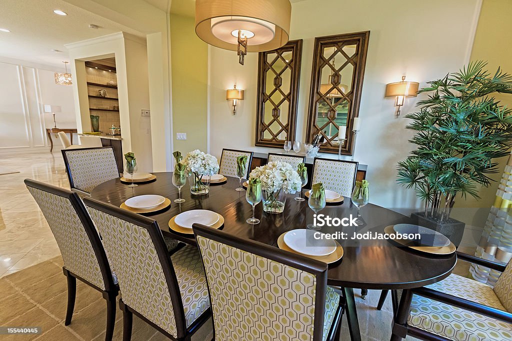 Elegant Diningroom house interior Beautiful living room Color Image Stock Photo