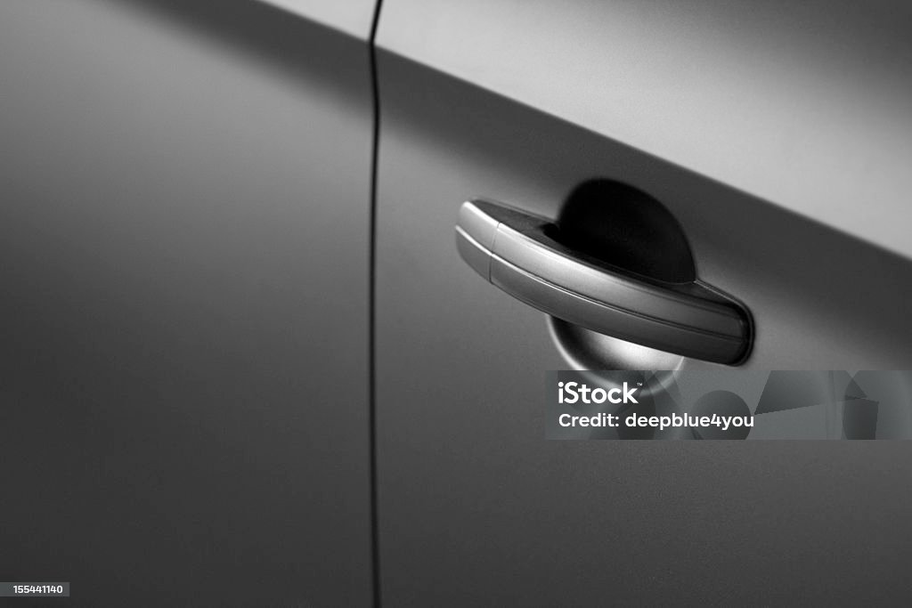 Carro preto doorhandle close-up - Foto de stock de Carro royalty-free