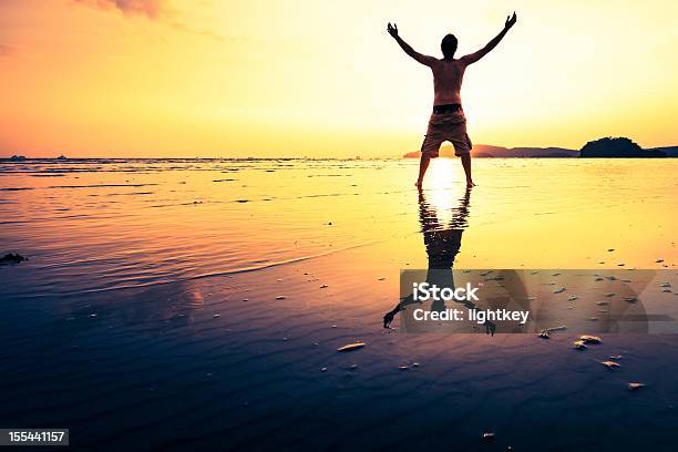 Hombre De Éxito En La Playa Foto de stock y más banco de imágenes de Actitud - Actitud, Admiración, Adulto