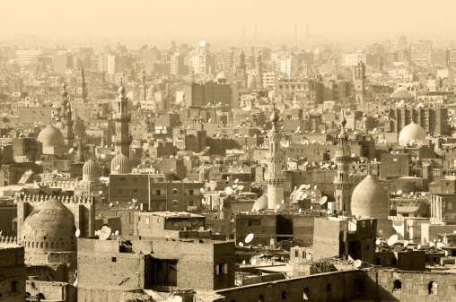 Skyline in Cairo, Egypt, seen from the Citadel