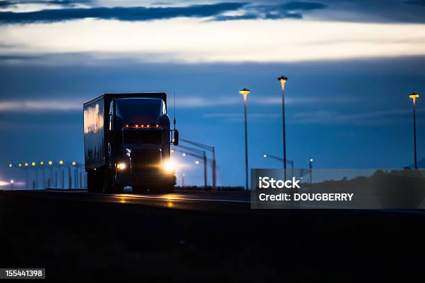 Trucking Industry Stock Photo - Download Image Now - Night, Truck Driver, Semi-Truck